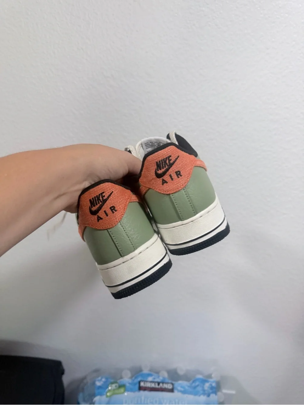 Nike Low Top Sneaker — Olive Green, White & Orange
